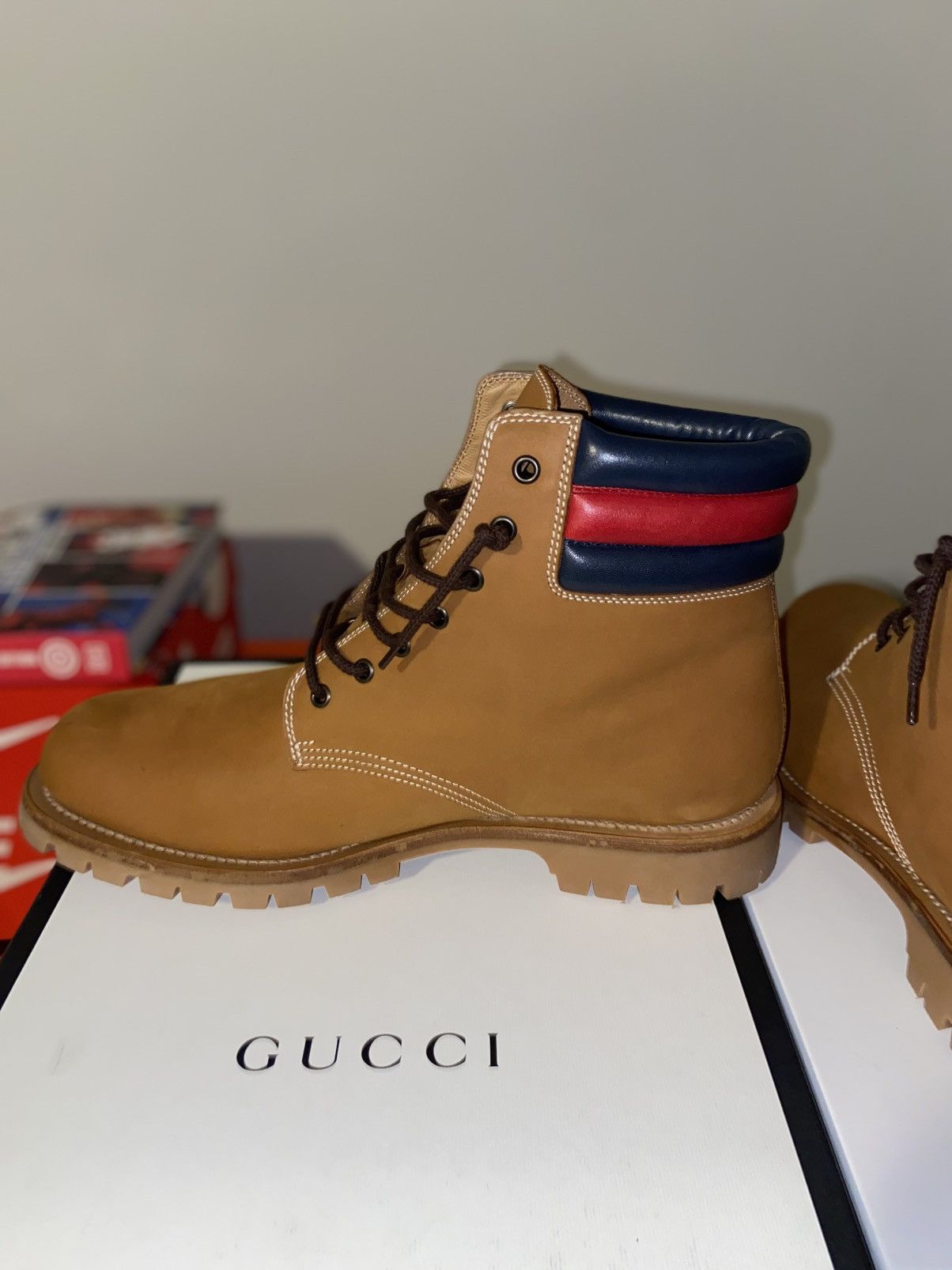 Gucci Gucci Tan Leather Hiking / Work Boots Size US 11 / EU 44 - 6 Thumbnail