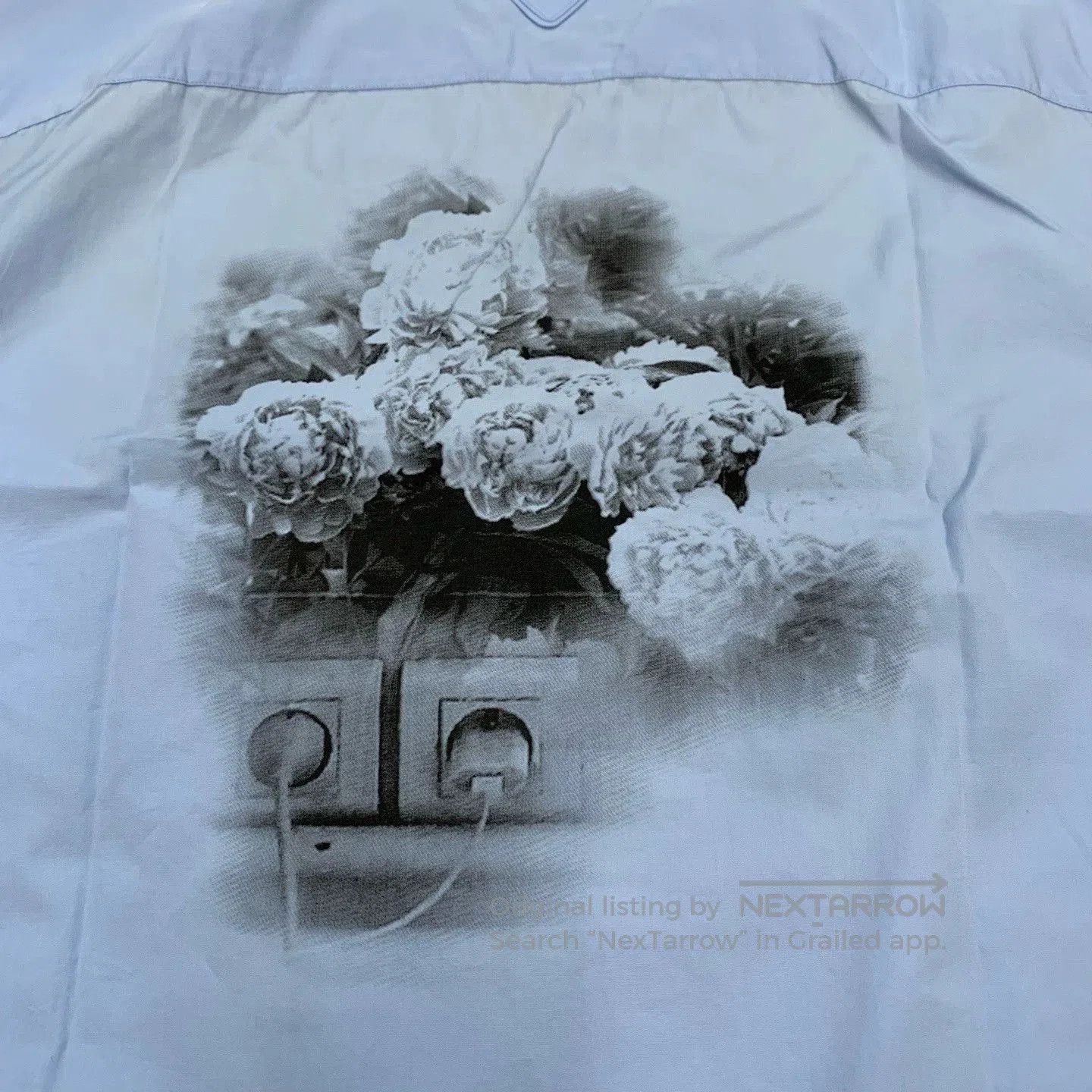 Prada Prada Blue Rose Print Short Sleeve Shirt. Size US L / EU 52-54 / 3 - 9 Thumbnail