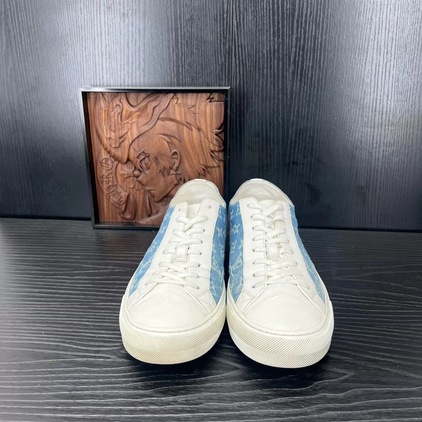 Louis Vuitton LV Tattoo Logo White & Blue Monogram Shoes 44 Size US 11 / EU 44 - 4 Thumbnail