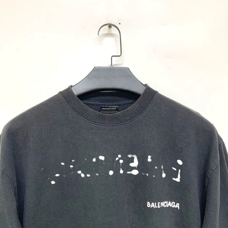 Balenciaga Balenciaga Splattered Logo Short Sleeve T-Shirt, Size XS Size US XS / EU 42 / 0 - 3 Thumbnail