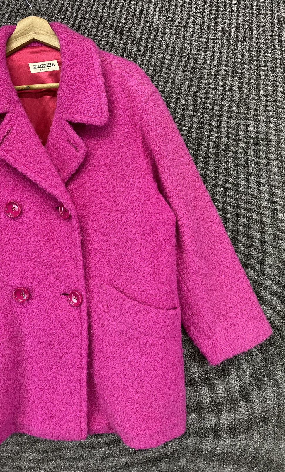 George Vintage George Rech Paris Wool Coat Jacket Size L / US 10 / IT 46 - 4 Thumbnail