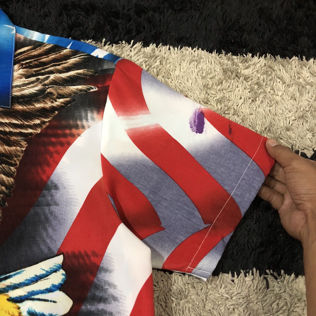 Japanese Brand Vintage Sapphire Lounge American Flag Eagle Motorcycle Biker Size US L / EU 52-54 / 3 - 11 Thumbnail