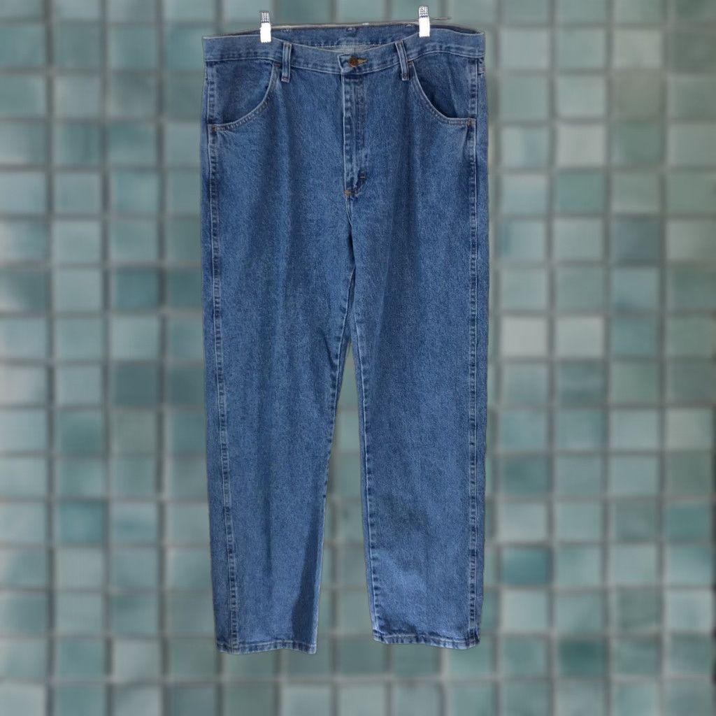 Denime Rustler Jeans Mens Size 38 x 32 Blue Denim 5-Pocket Straight Leg Regular 90s Cowboy USA Size US 38 / EU 54 - 1 Thumbnail