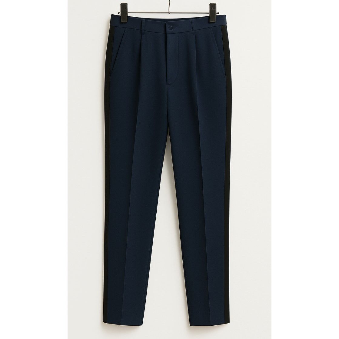 Other Vintage Navy Blue Military Trousers with Black Satin Stripe Size US 31 - 2 Thumbnail