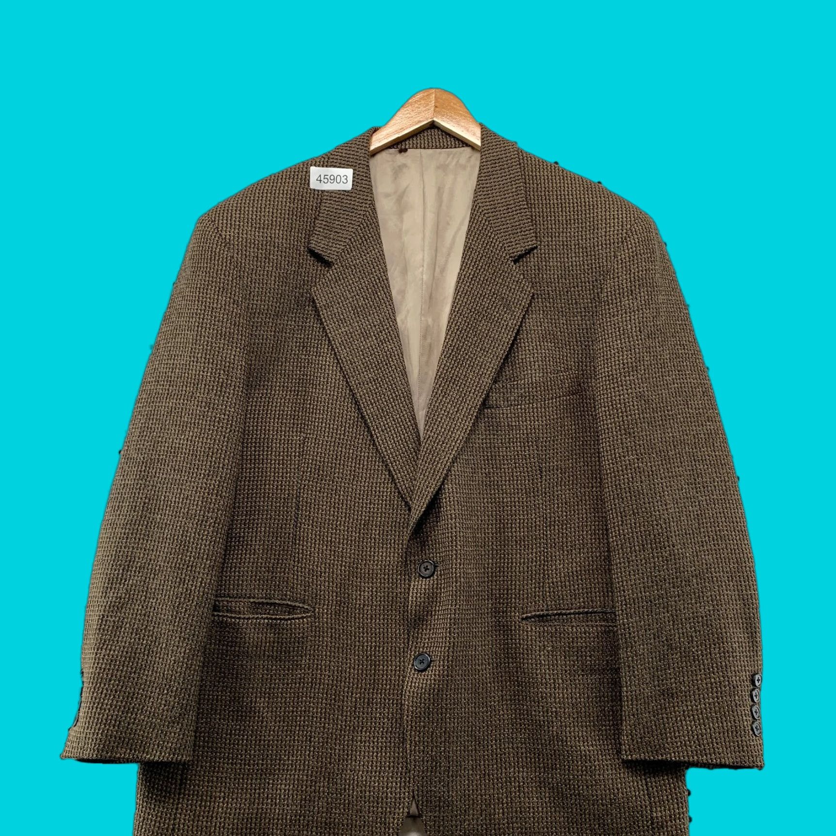 Vintage VINTAGE Mark Shale Blazer Mens 44R Wool Tweed Brown Textured Made USA Jacket Coat Size 44R - 1 Thumbnail