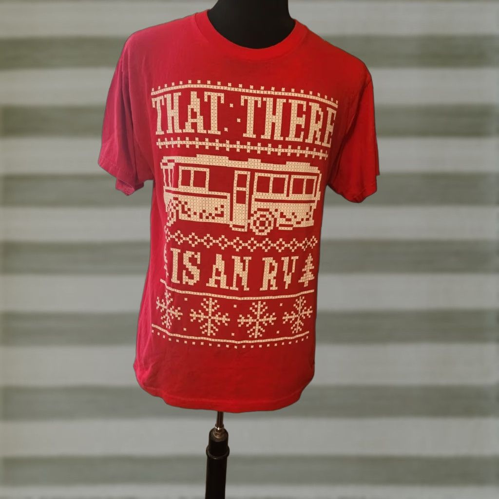 Vintage National Lampoons Christmas Vacation That There's an RV Red T Shirt L Unisex Adults Crew Neck Short Sleeve Christmas, Funny, Holiday, Movie Mens Size US L / EU 52-54 / 3 - 1 Thumbnail