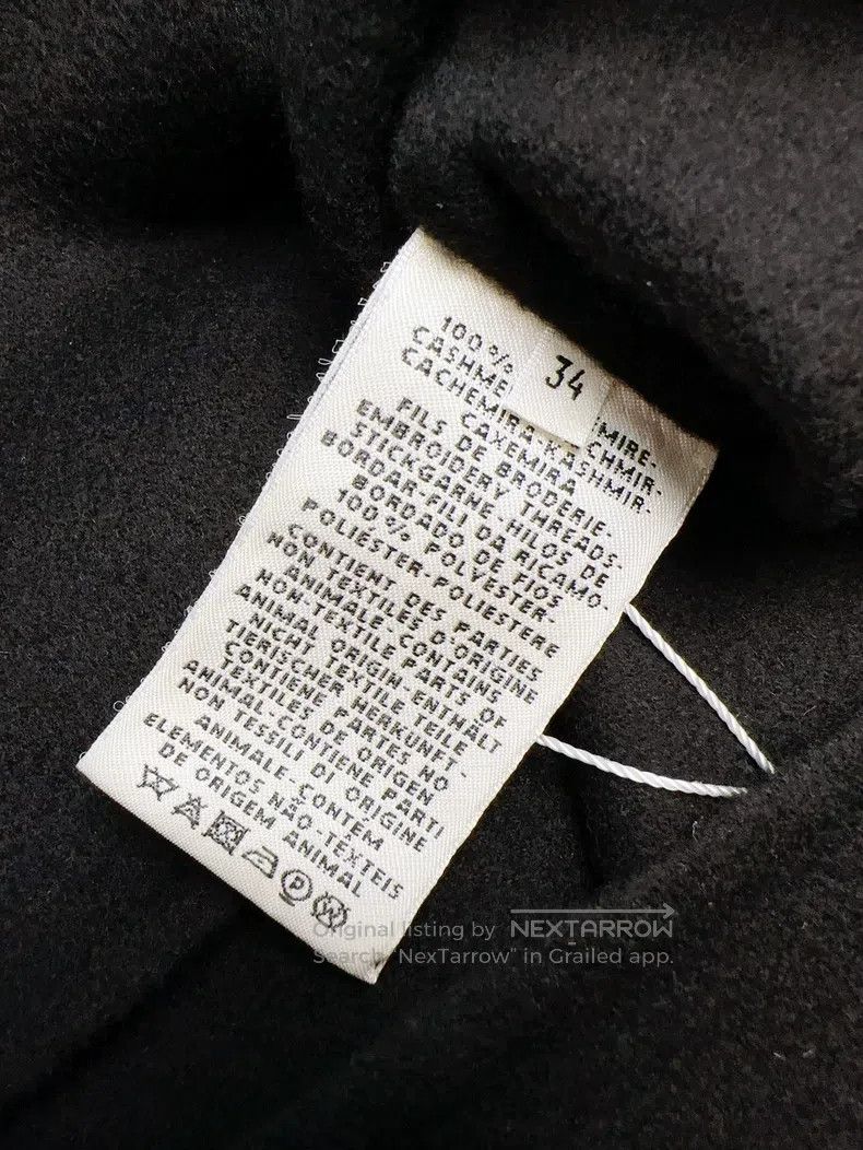 Hermes Hermes Black Cutout Embroidery Pattern Cashmere Coat Size XXS / US 00 / IT 34 - 8 Thumbnail