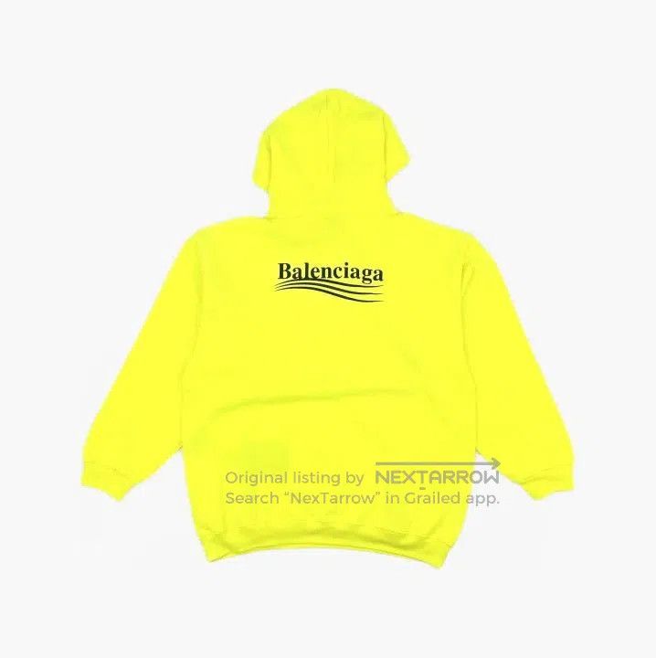 Balenciaga Balenciaga Neon Yellow Logo Long Sleeve Sweatshirt. Size US M / EU 48-50 / 2 - 3 Thumbnail