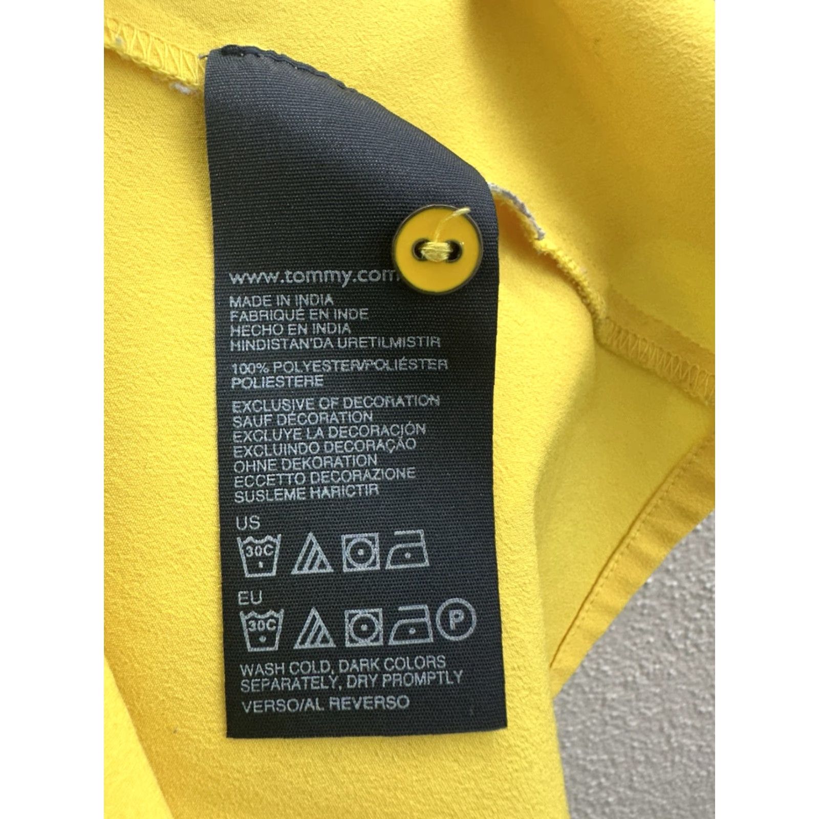 Tommy Hilfiger Tommy Hilfiger Top Womens Size Medium Yellow Tank Button Up Solid Necktie Size M / US 6-8 / IT 42-44 - 6 Thumbnail
