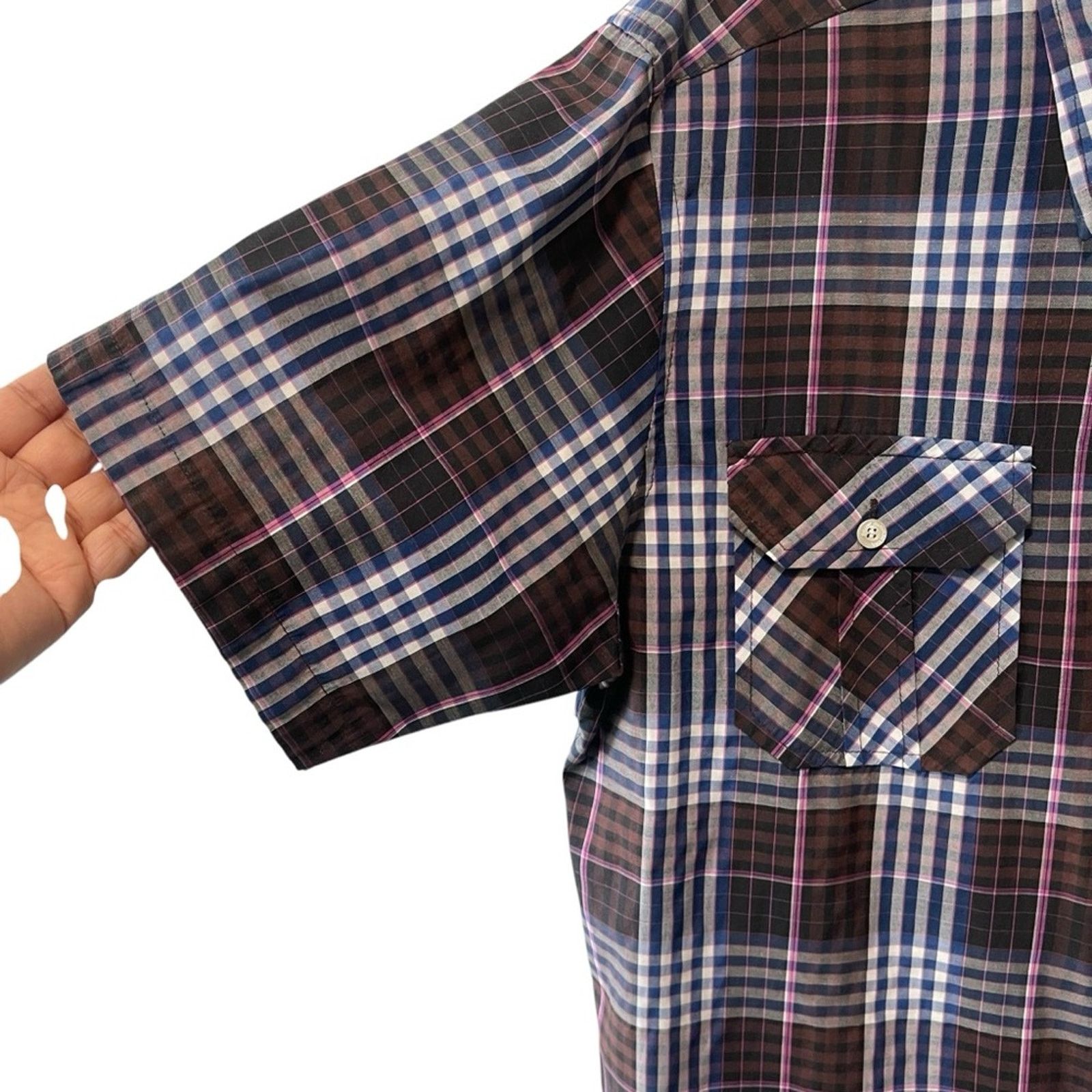 Paper Denim & Cloth Paper Denim & Cloth Plaid Collared Button Shirt Blue Multi L Size US L / EU 52-54 / 3 - 2 Thumbnail