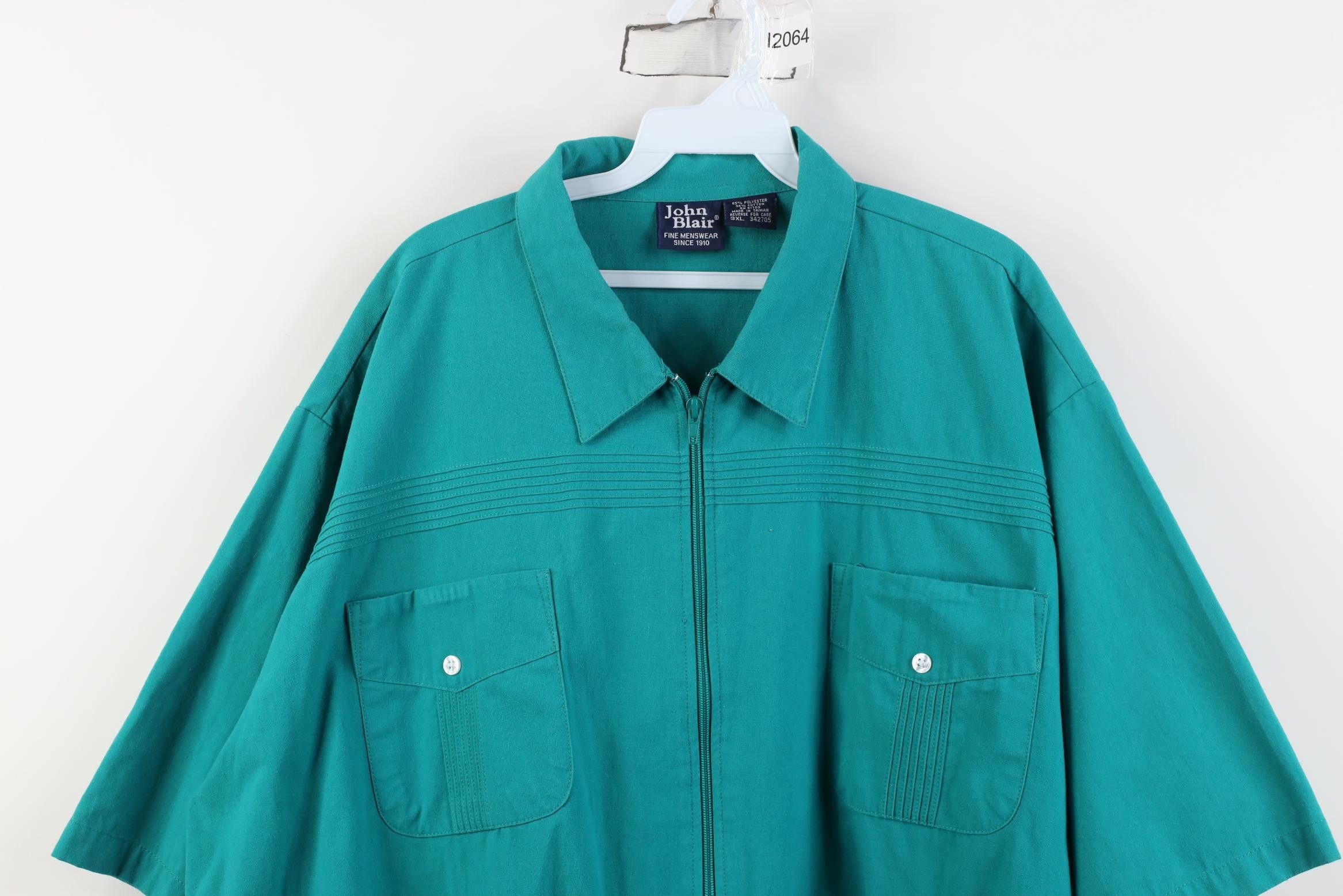 Vintage Vintage 90s Streetwear Full Zip Short Sleeve Shirt Jacket Size US XXL / EU 58 / 5 - 2 Thumbnail