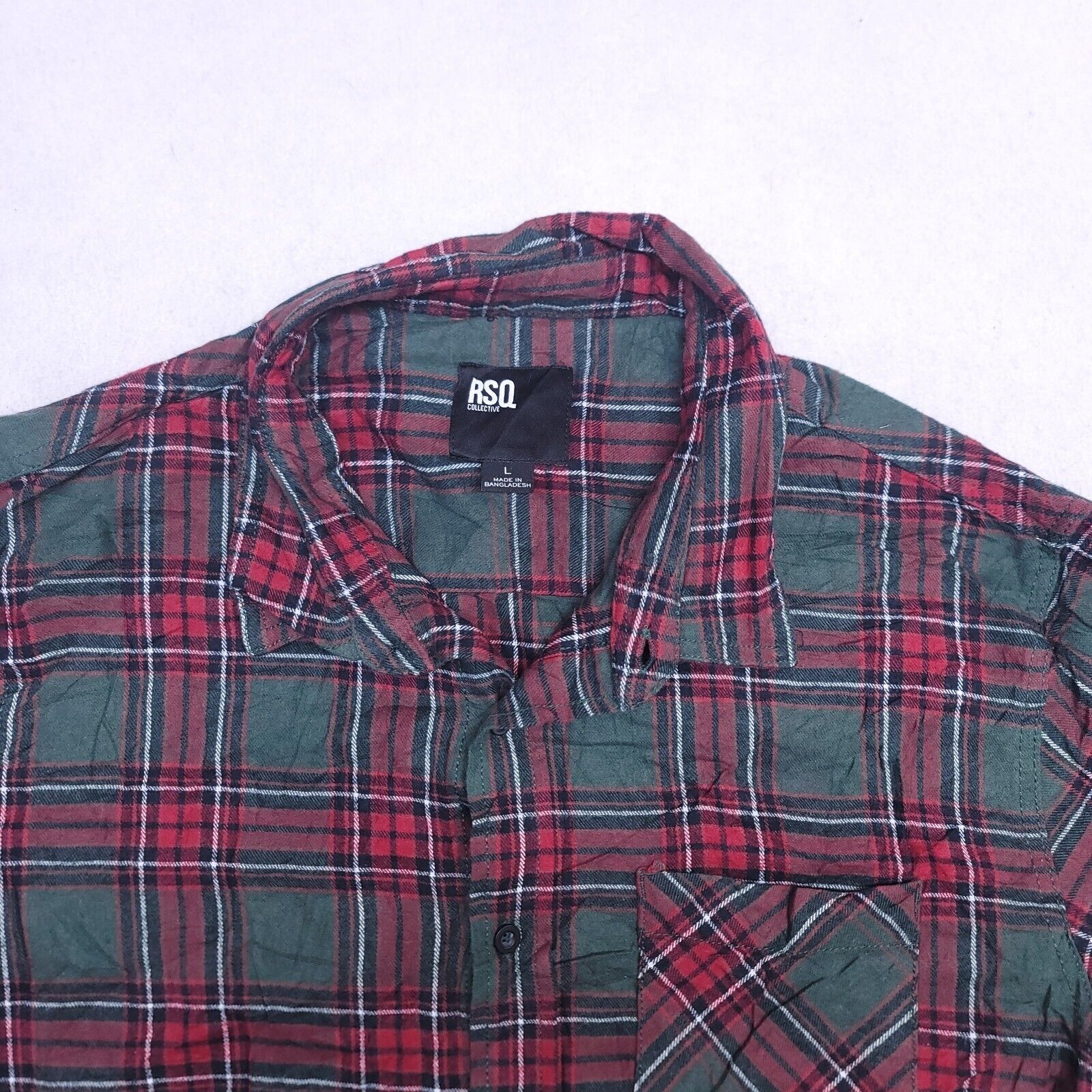 Rsq RSQ Collective Tartan Flannel Shirt Mens Size Large L Green Size US L / EU 52-54 / 3 - 1 Thumbnail
