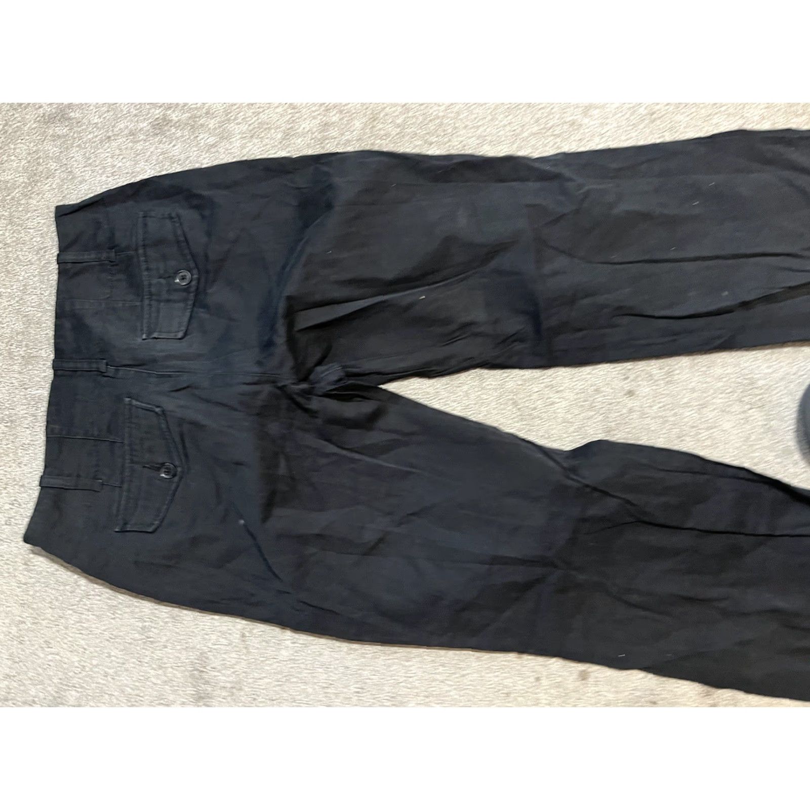 Old Navy OLD NAVY CHINO PANTS Womens 8 Black Stretch Cotton Straight Waist Essential Baggy? (keep to core) Size 30" / US 8 / IT 44 - 4 Thumbnail