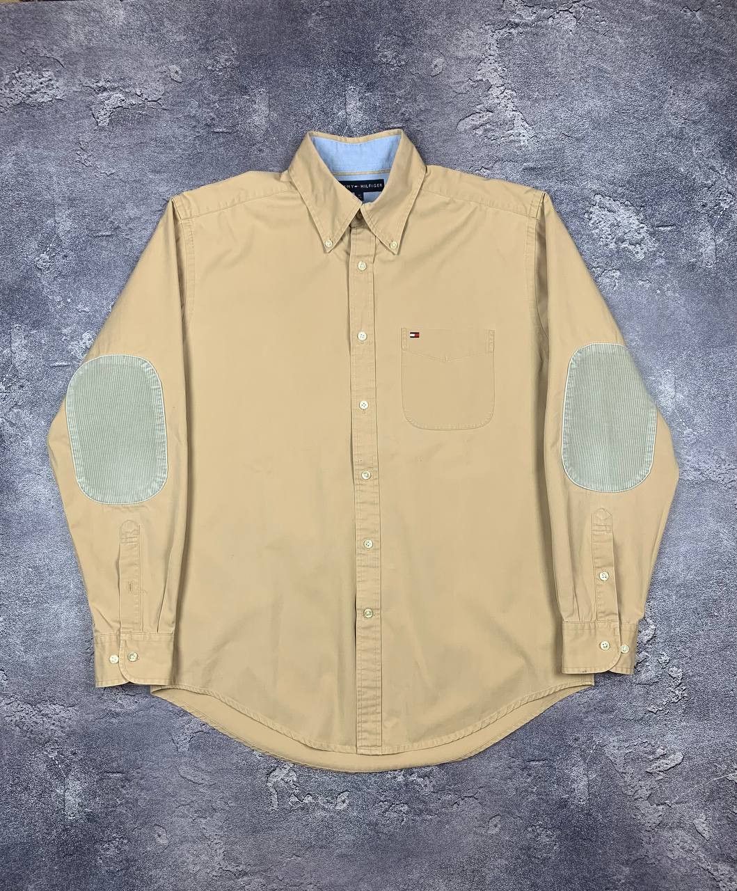 Tommy Hilfiger Tommy Hilfiger Men’s Beige Button Down Shirt Elbow Patches Size US M / EU 48-50 / 2 - 1 Thumbnail
