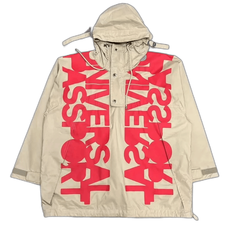 Burberry Khaki Graffiti Windbreaker Coat M Size - Main Image