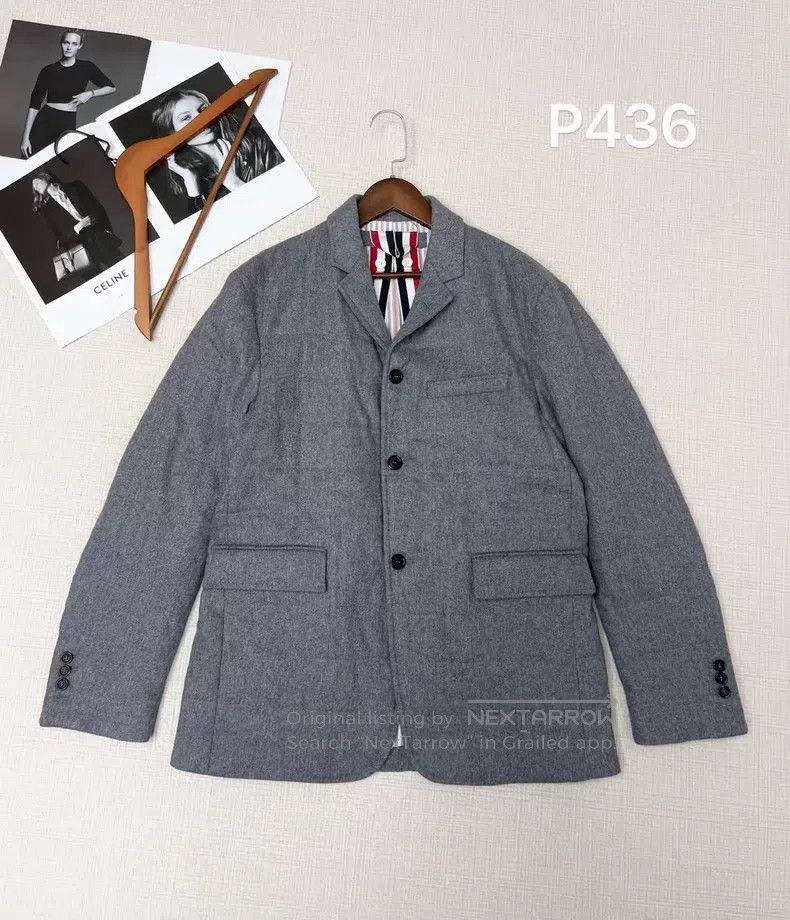Thom Browne Thom Browne Striped Quilted Suit Jacket Size US S / EU 44-46 / 1 - 1 Thumbnail