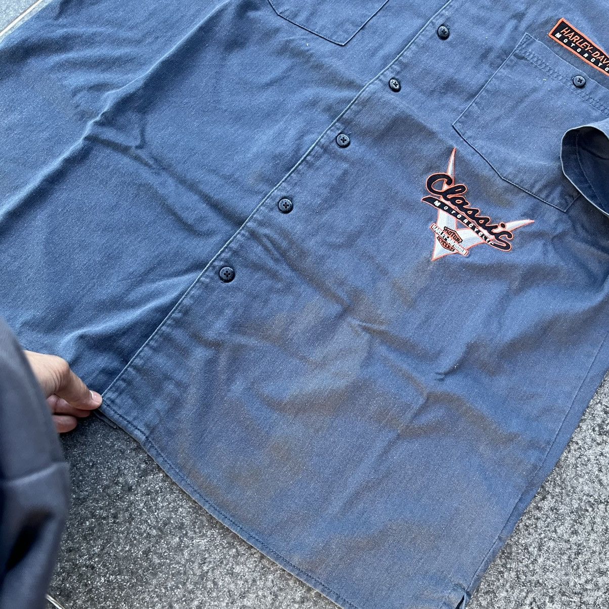 Harley Davidson × Vintage Vintage Harley Davidson V-Twin Navy Blue Shirt Size US XL / EU 56 / 4 - 9 Thumbnail