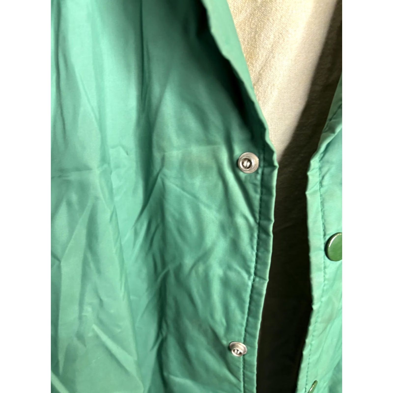 Coach VINTAGE West Wind Jacket Mens L Green Embroidered Coach Snap Button Lined 90s Size US L / EU 52-54 / 3 - 3 Thumbnail