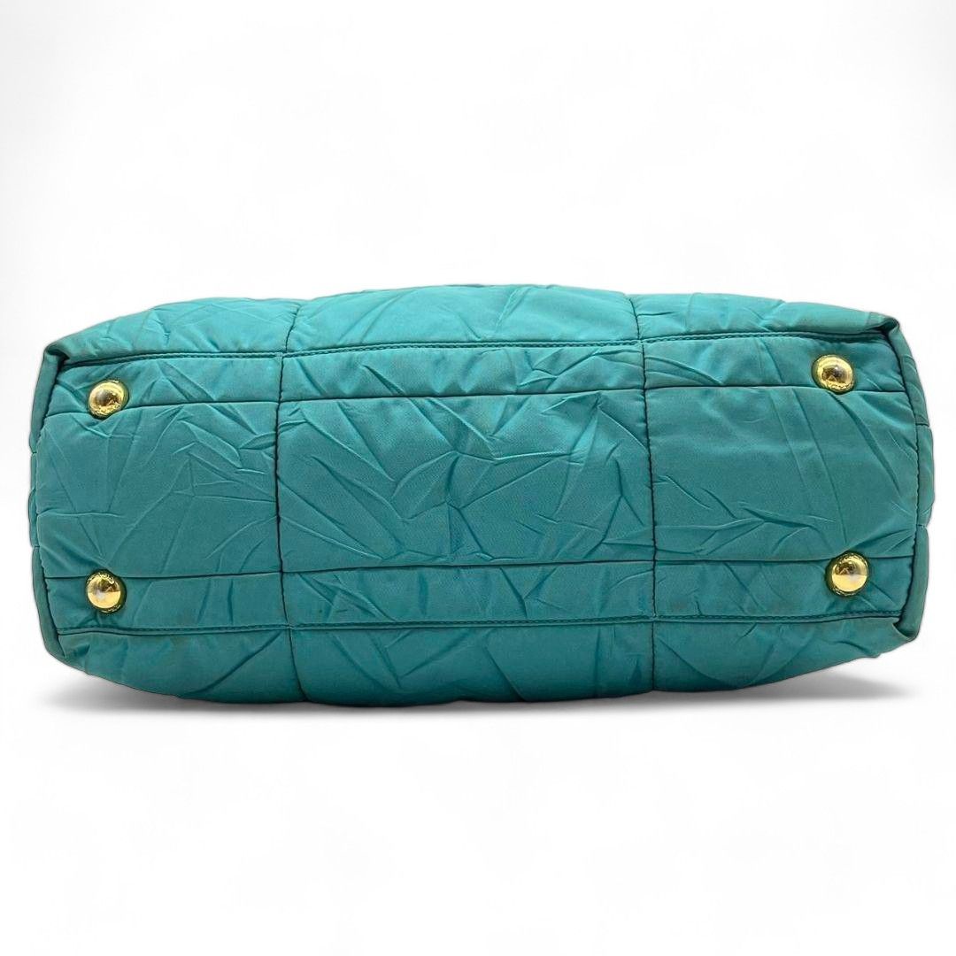 Prada Prada - Turquoise Tessuto City Nylon Handbag 2way Size ONE SIZE - 3 Thumbnail