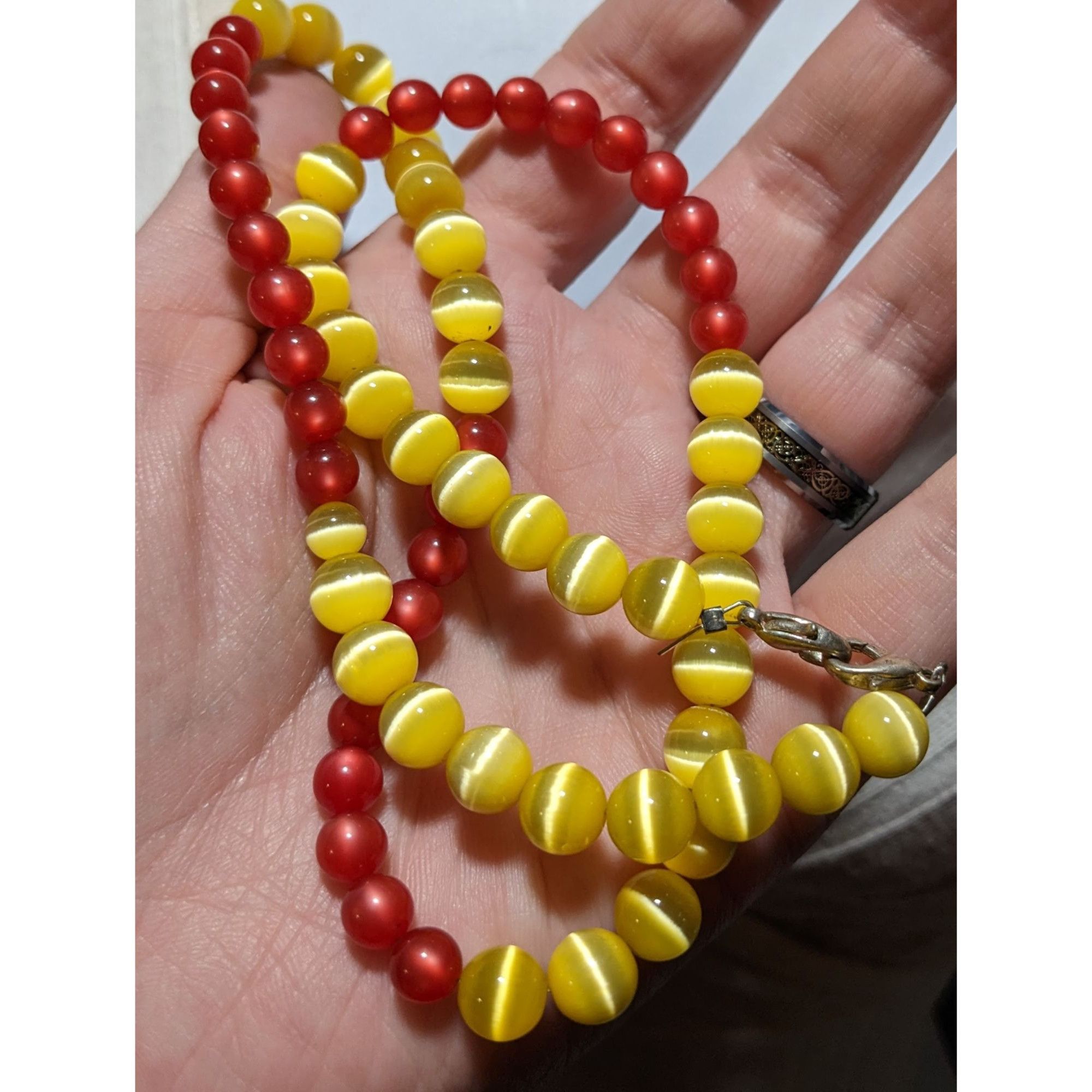 Other Red And Yellow Cat Eye Necklace Size ONE SIZE - 7 Thumbnail