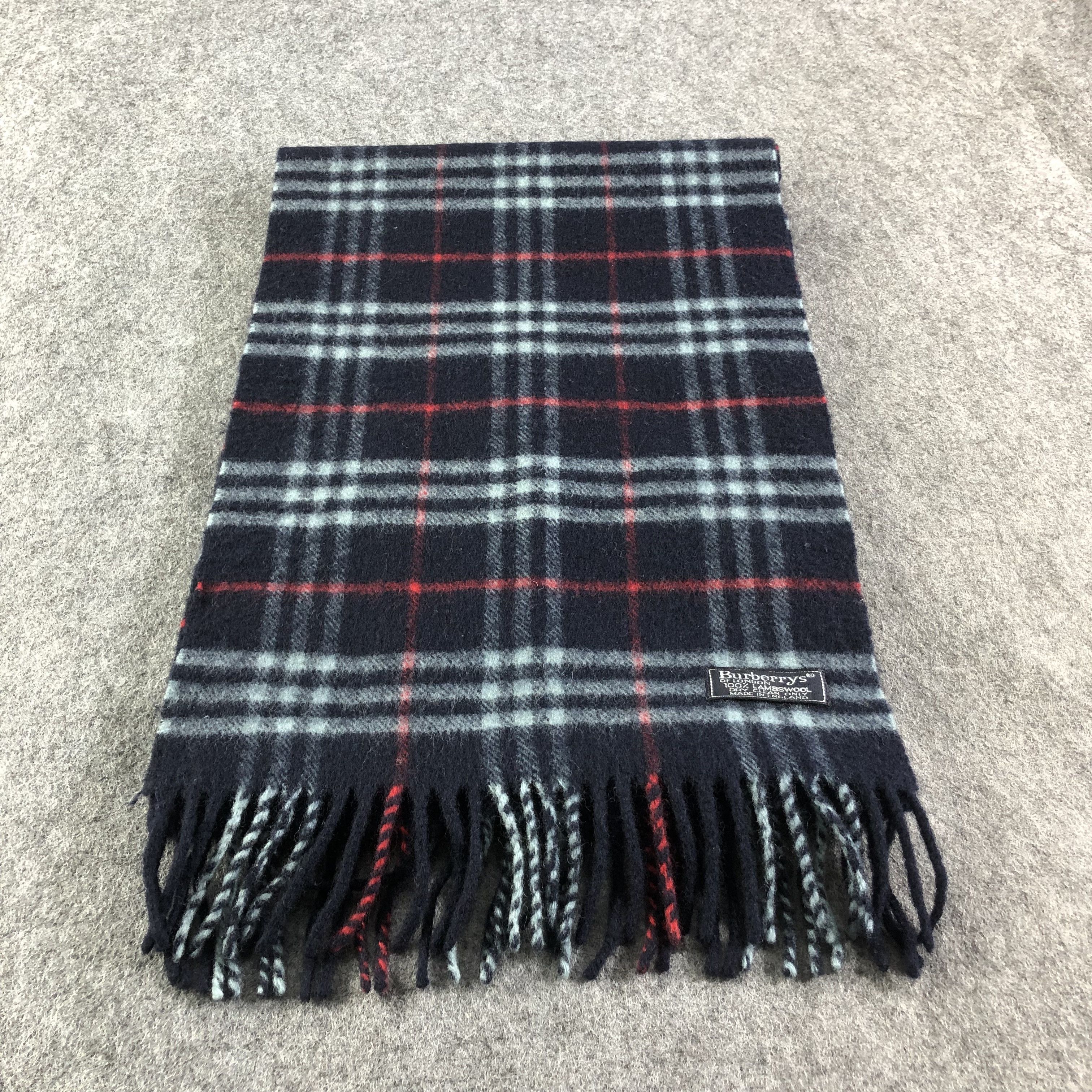 Burberry Burberrys Blue Nova Check Wool Scarf Muffler V1614 Size ONE SIZE - 2 Thumbnail