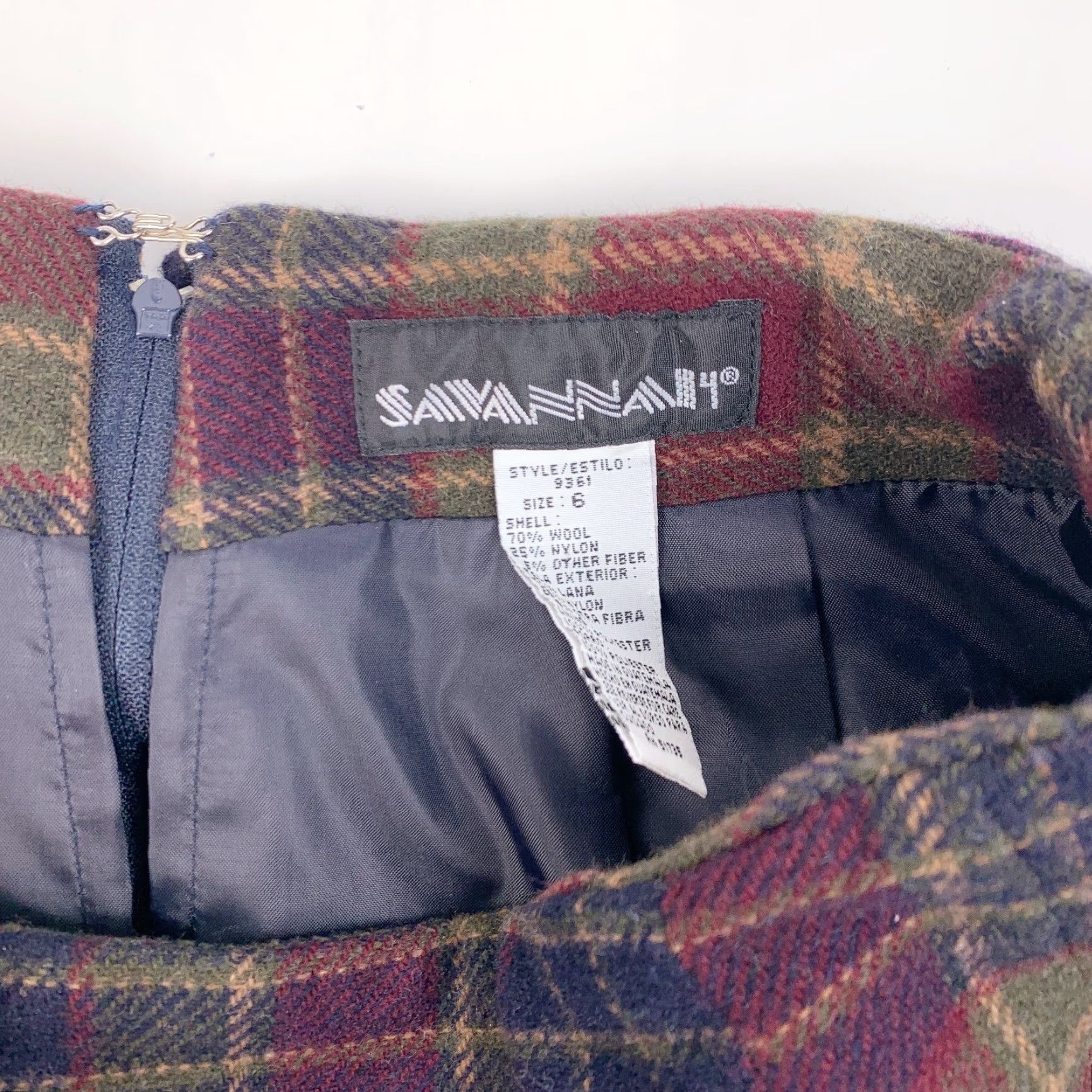 Vintage VINTAGE Savannah Dark Academia Wool Blend Plaid Pencil Skirt Size 6 Size 28" / US 6 / IT 42 - 5 Thumbnail