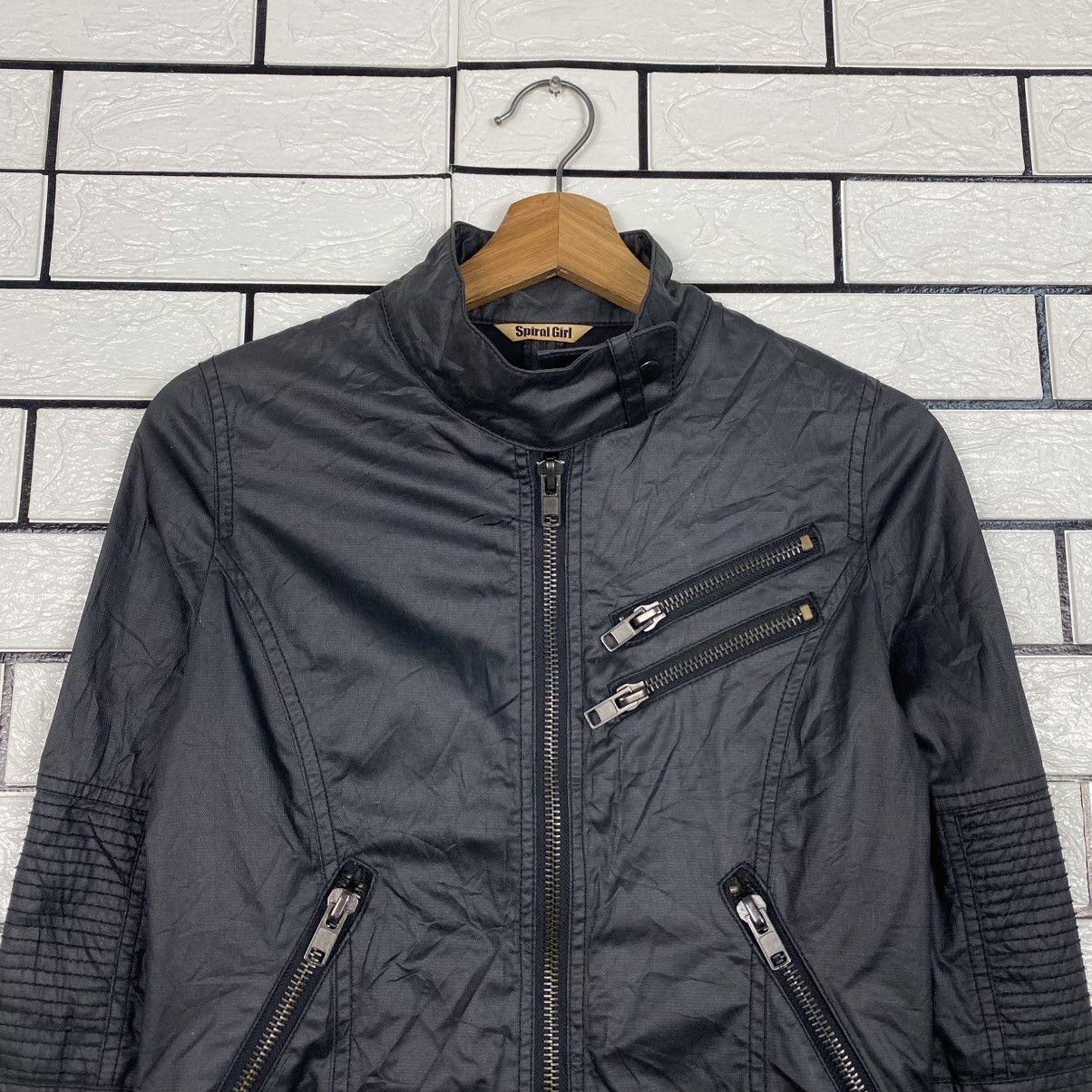 Hysteric Glamour 📌Vintage Cropped Soft Leather Biker Jacket Spiral Girl Size US M / EU 48-50 / 2 - 4 Thumbnail