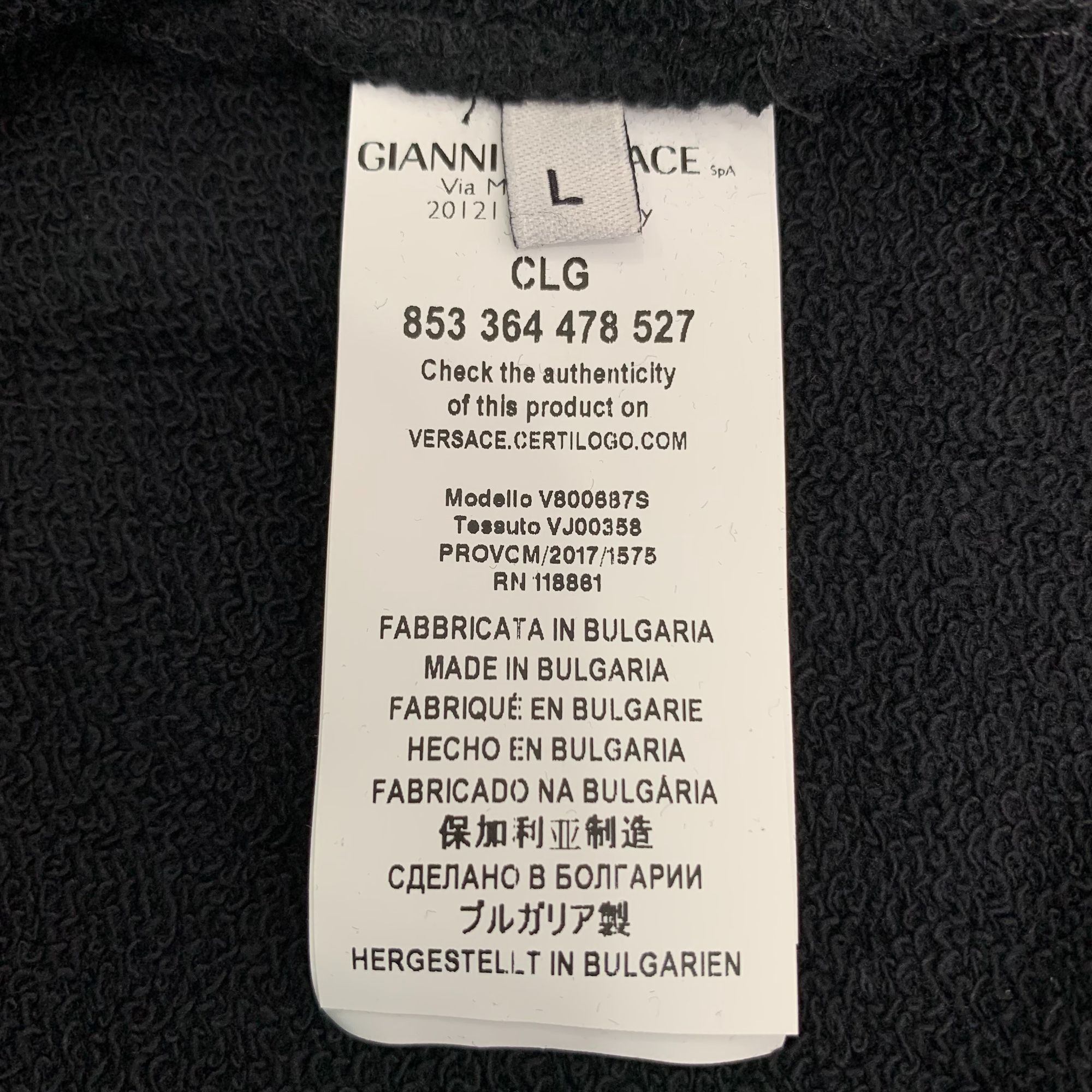 Versace J9209 Versace Collection Black Sweatshirt With Gold Medusa E Size US L / EU 52-54 / 3 - 7 Thumbnail