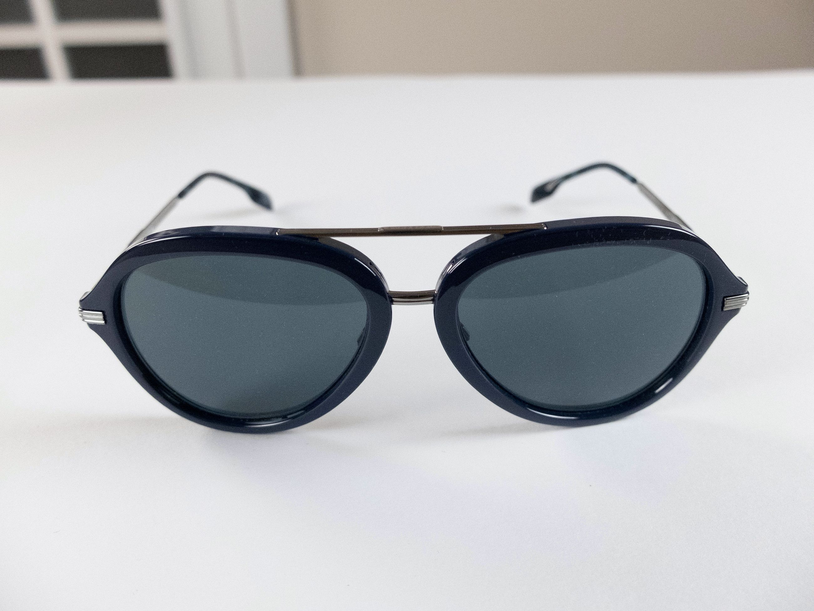 Burberry BURBERRY navy blue acetate and metal oval sunglasses Size ONE SIZE - 7 Thumbnail