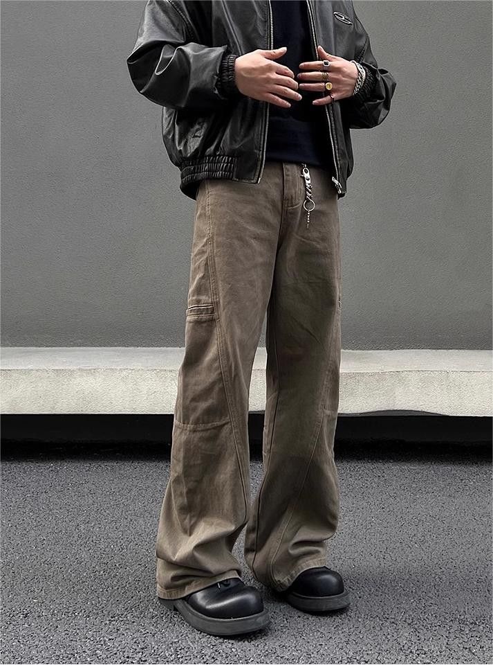 image of Straight Brown Workwear Jeans, Men's (Size 32)