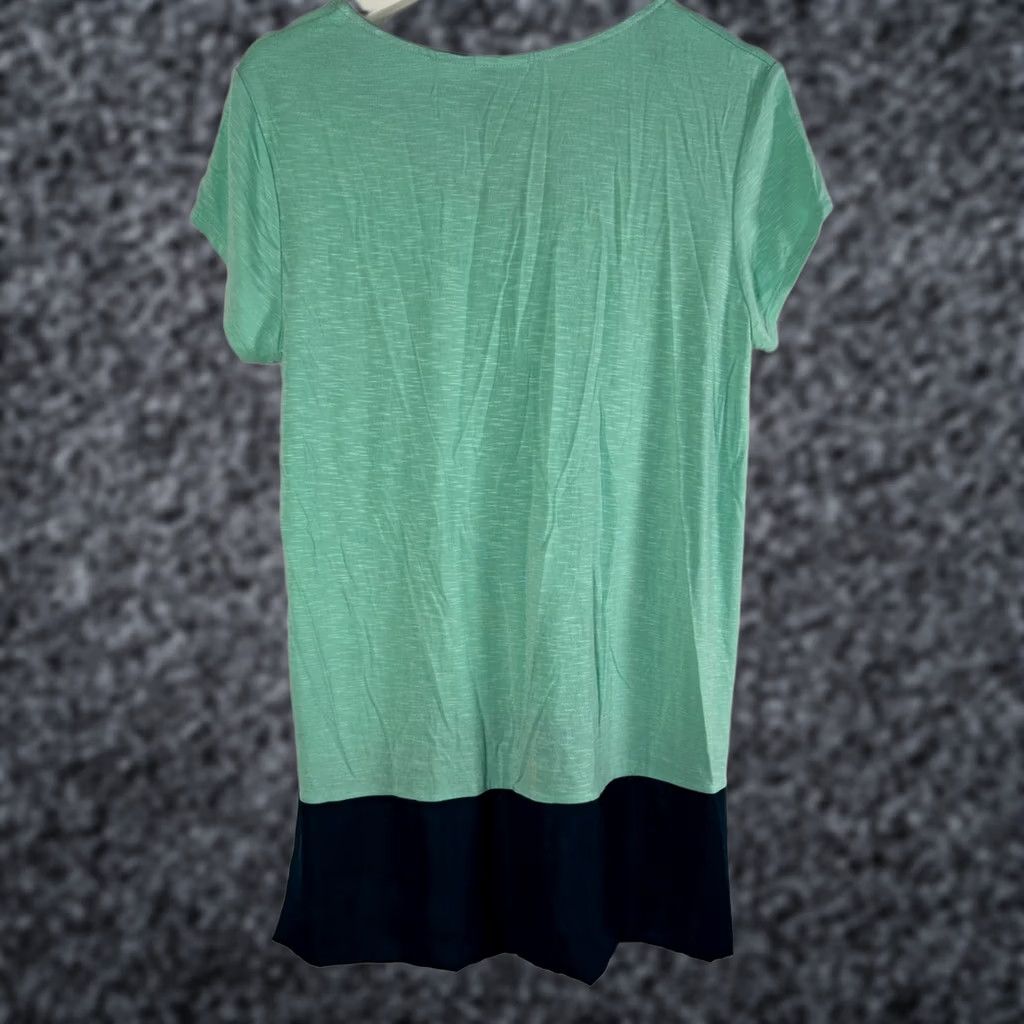 Anthropologie Dolan Anthropologie Womens Mint Blue Colorblock High Low Tunic T-Shirt Top Large Size L / US 10 / IT 46 - 1 Thumbnail