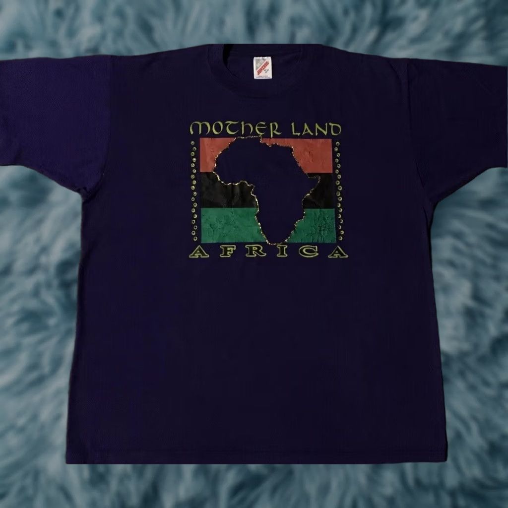 MOTHER Vintage 90s African Mother Land Faded Shirt XL USA Flag Art Nature Safari Grunge 80s Size US XL / EU 56 / 4 - 1 Thumbnail