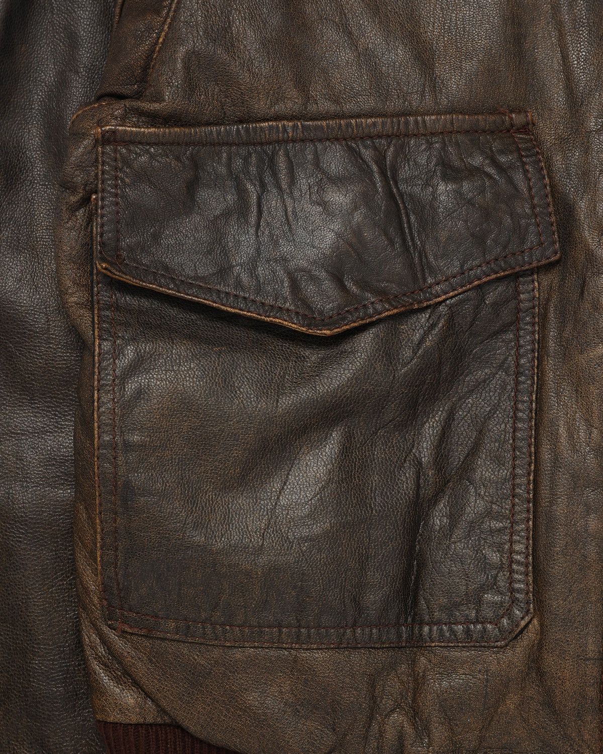 Vintage Genuine Leather A-2 Style Jacket – Distressed Browne Size US M / EU 48-50 / 2 - 4 Thumbnail