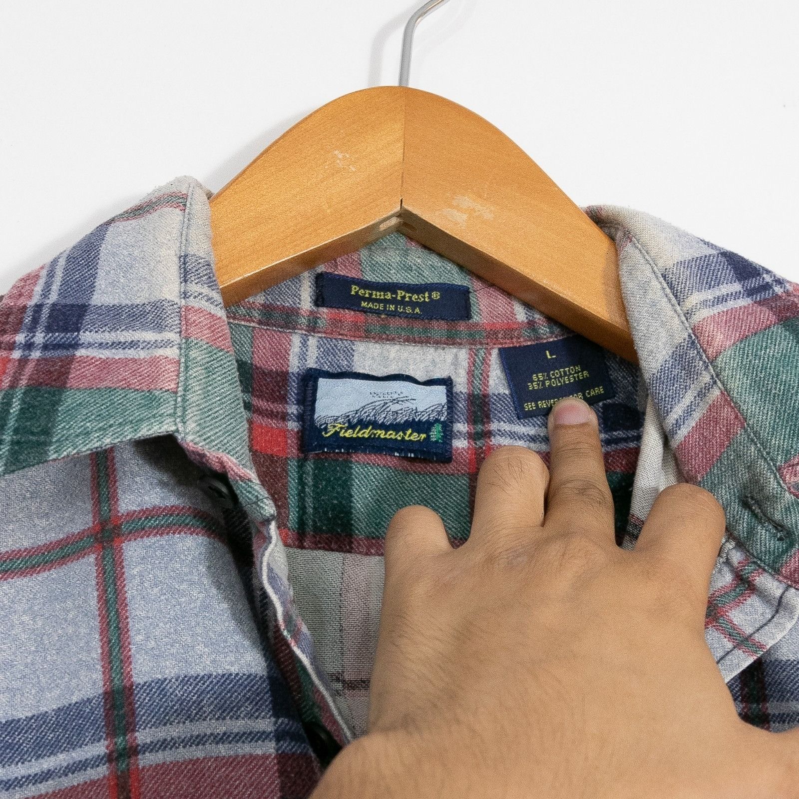 Vintage Vintage 90s Fieldmaster Plaid Flannel Button Up Shirt Large Size US L / EU 52-54 / 3 - 4 Thumbnail