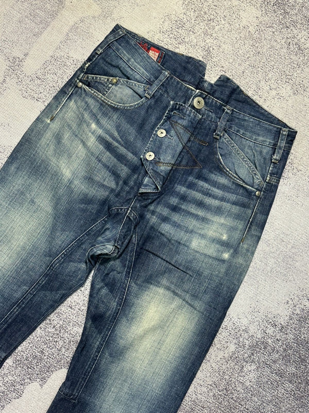 Marithe + Francois Girbaud 00s Marithe Francois Girbaud Bondage Washed Denim Jeans Size US 31 - 3 Thumbnail