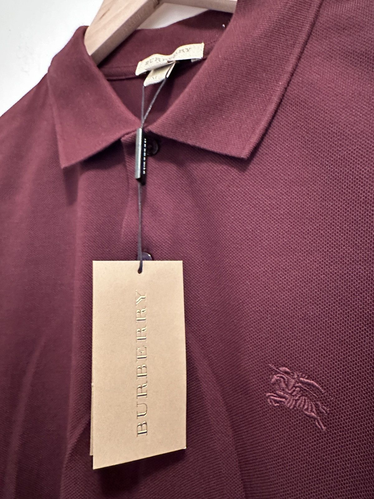 Burberry Burberry Brit Short-Sleeve Polo Maroon Size Medium Size US M / EU 48-50 / 2 - 4 Thumbnail