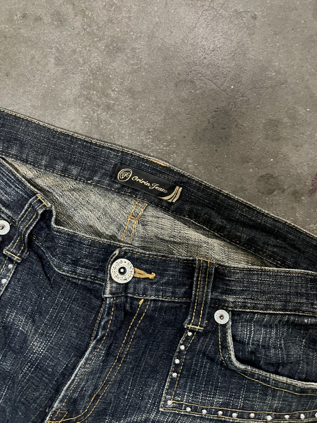 Designer × Japanese Brand FLARED🔥ORIRIN JEANS STUDED DENIM PANT Size US 32 / EU 48 - 7 Thumbnail