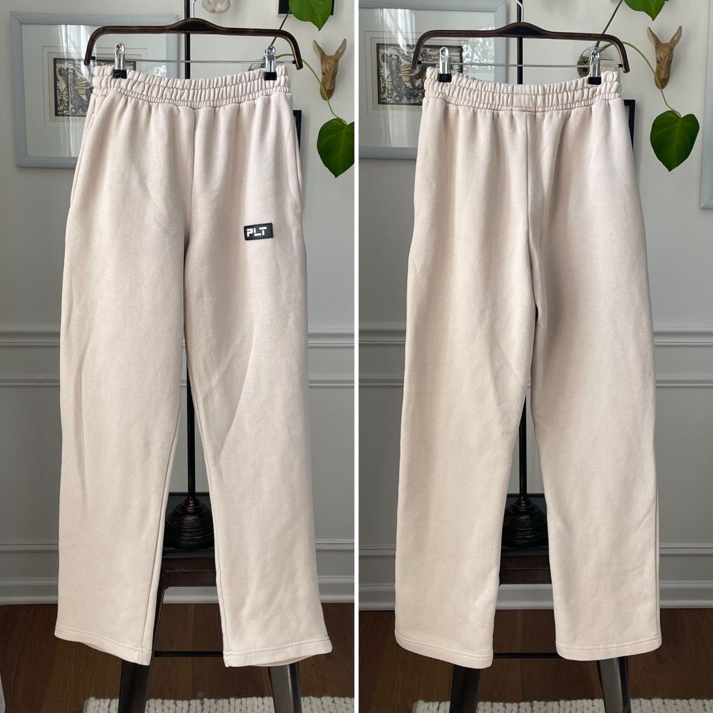 Other PLT PrettyLittleThing Beige Cream Badge Detail Straight Leg Size 27" / US 4 / IT 40 - 1 Thumbnail