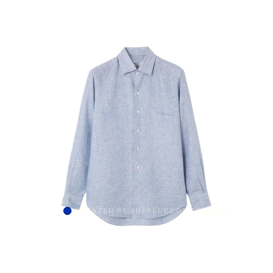 Loro Piana Blue Long-Sleeve Button-Up Shirt Size US M / EU 48-50 / 2 - 1 Thumbnail