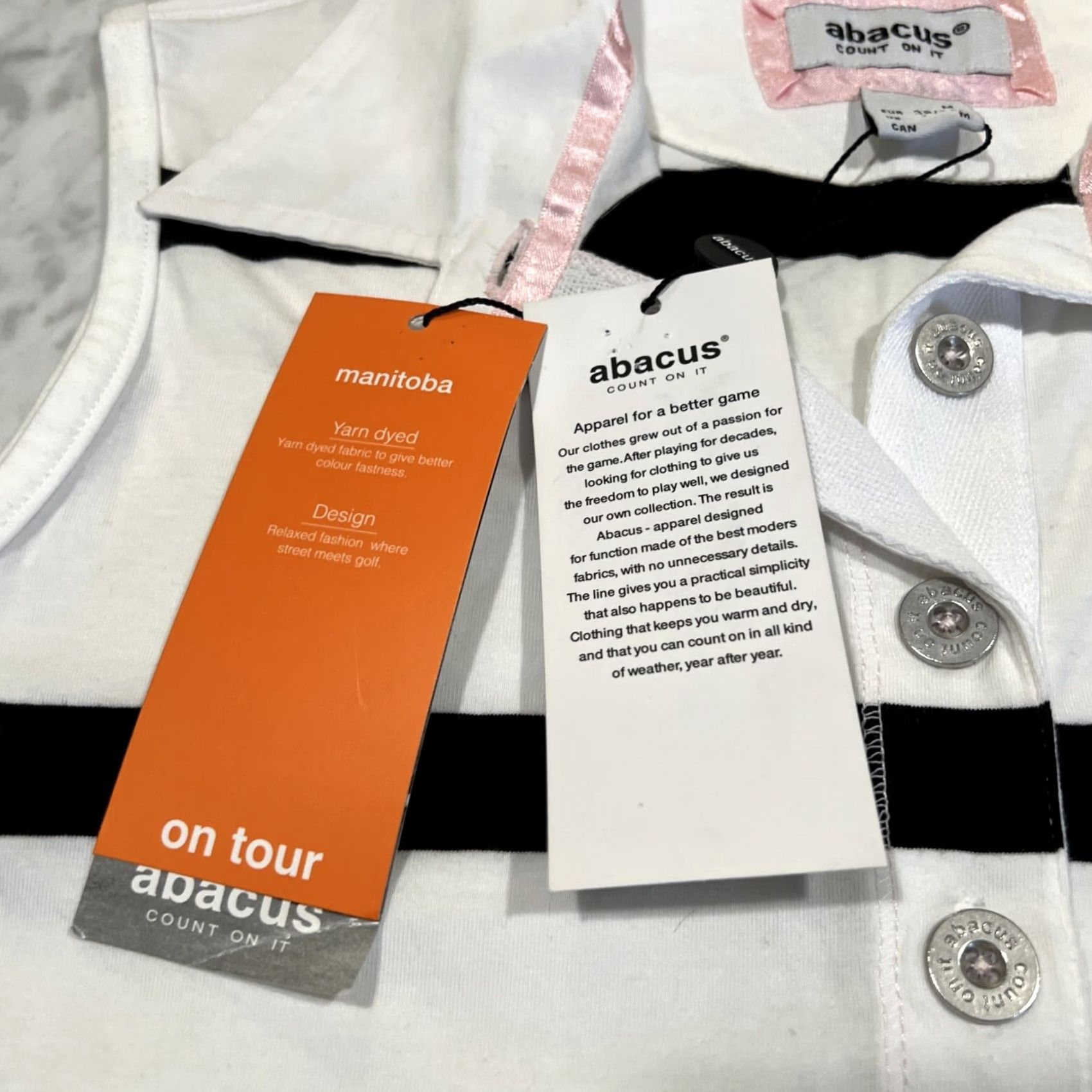 Vintage Black & White Abacus Manitoba Sleeveless Polo M Womens Black White Stripes Solheim Cup New Tag Size M / US 6-8 / IT 42-44 - 7 Thumbnail