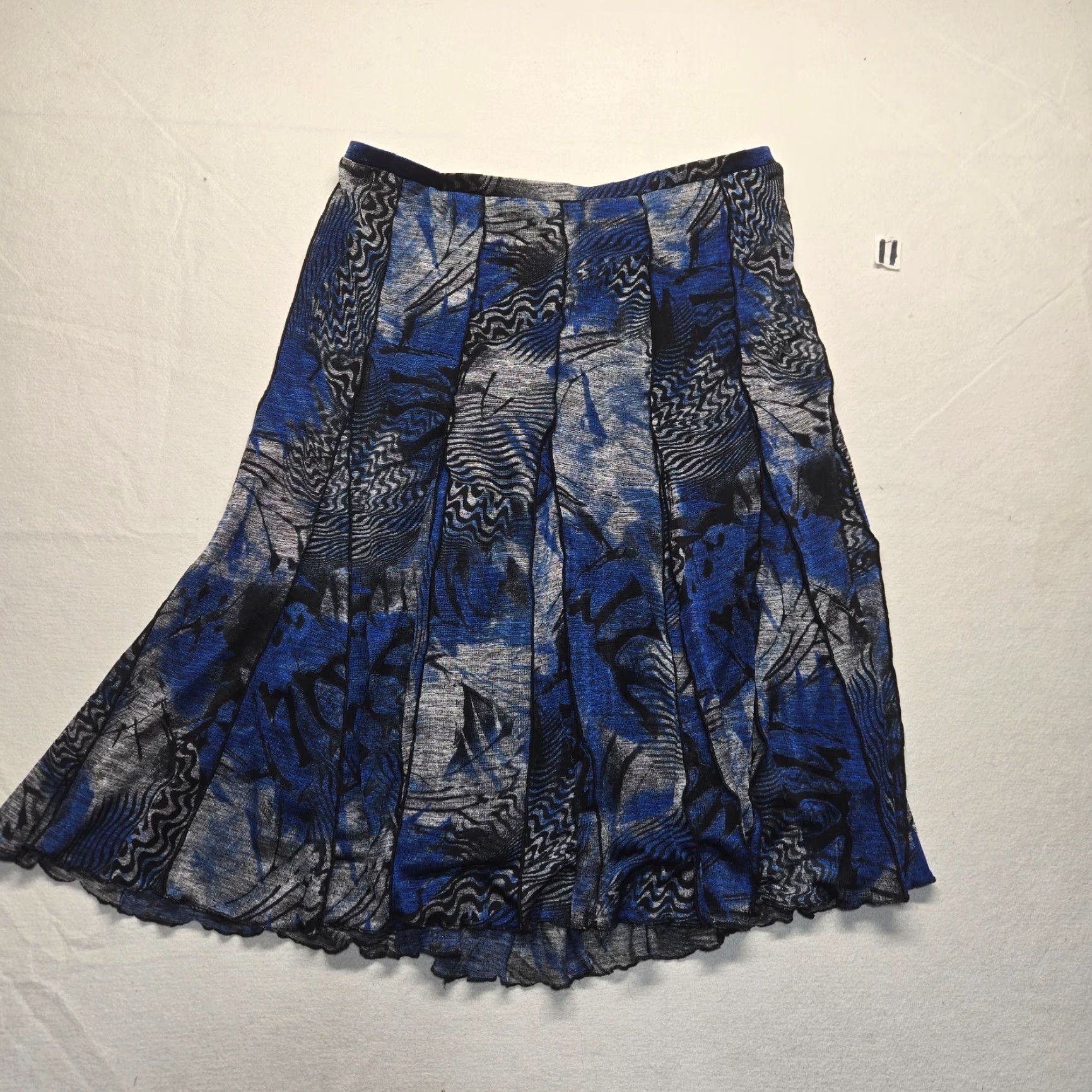 Vintage Nancy Bolen for City Girl Skirt - Midi Elastic Waist Womens XL Blue - City Theme Size 40" / US 18 - 7 Thumbnail