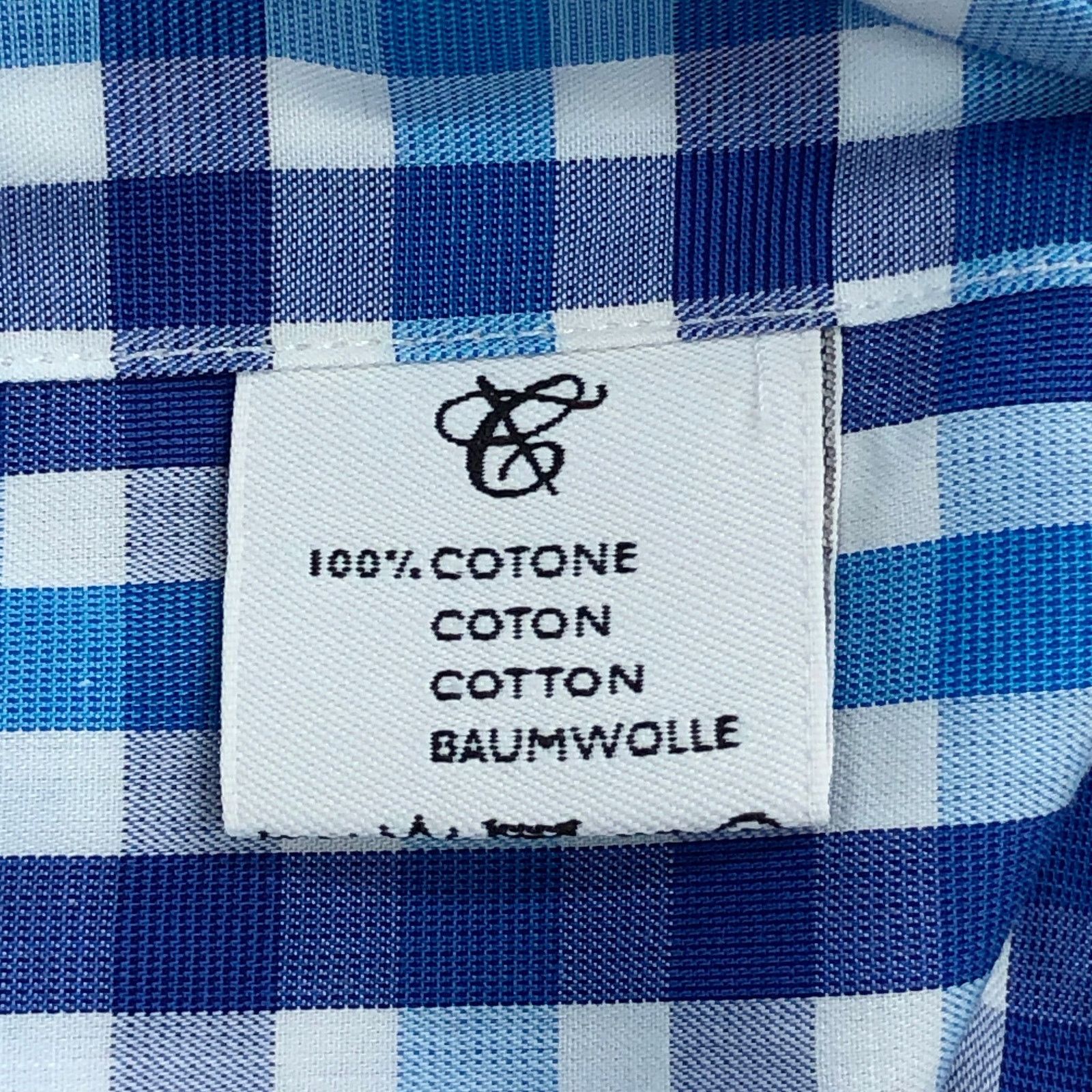 Canali Canali Dress Shirt M Blue Teal Gingham Check Long Sleeve Size US M / EU 48-50 / 2 - 17 Thumbnail