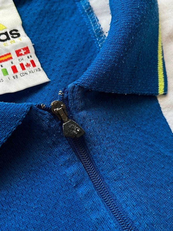 Adidas Adidas Equipments Sz XL Vintage 90s Polo Shirt Rare Zip Neck Size US XL / EU 56 / 4 - 6 Thumbnail