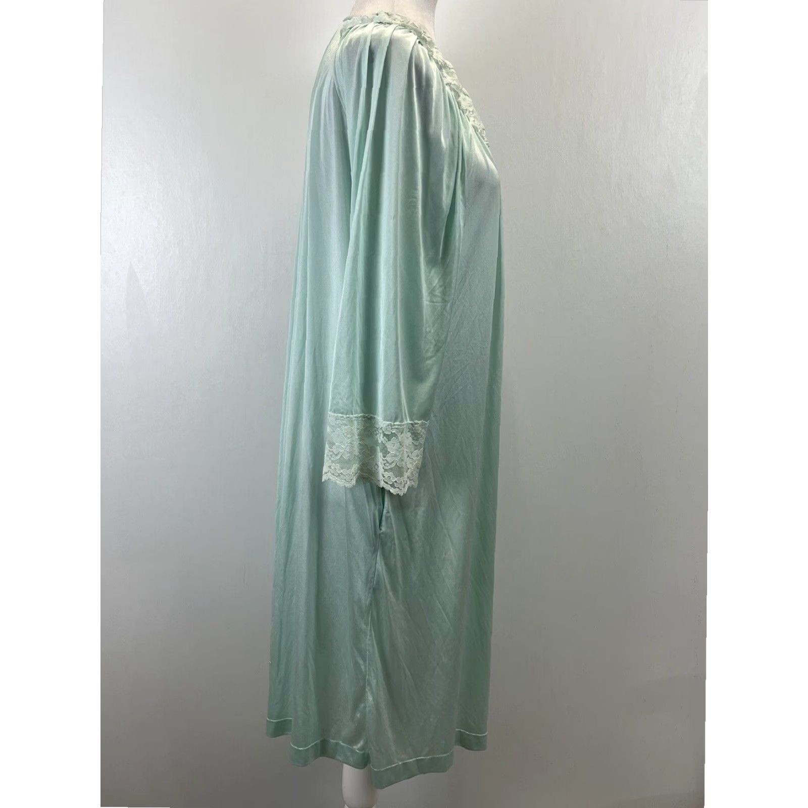 Vintage VINTAGE Gilead Nylon Robe Medium Mint Green 1970s Classic Womens Size ONE SIZE - 4 Thumbnail