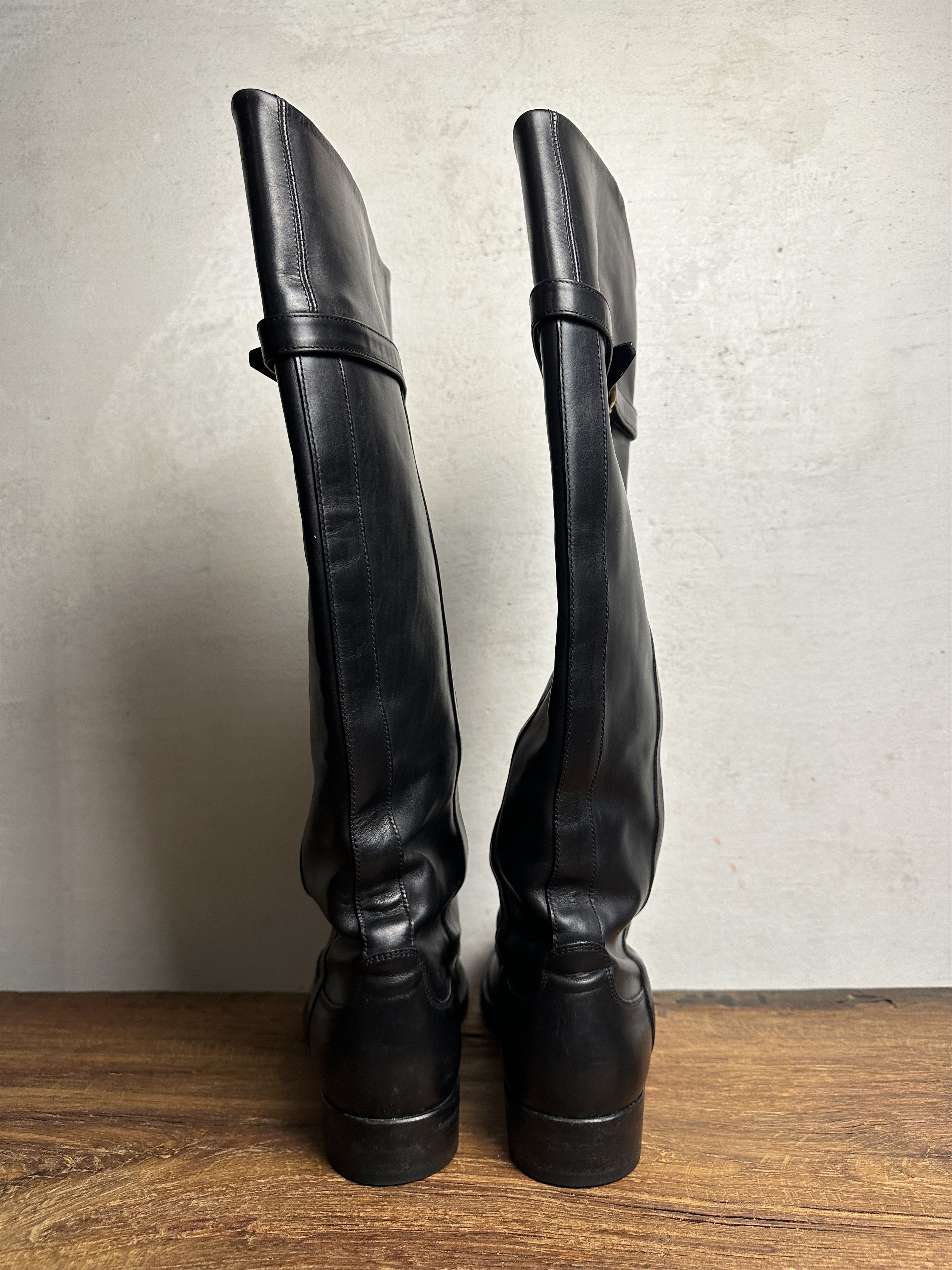 Gucci Gucci Web Accent Leather Riding Boots Size US 11 / IT 41 - 9 Thumbnail