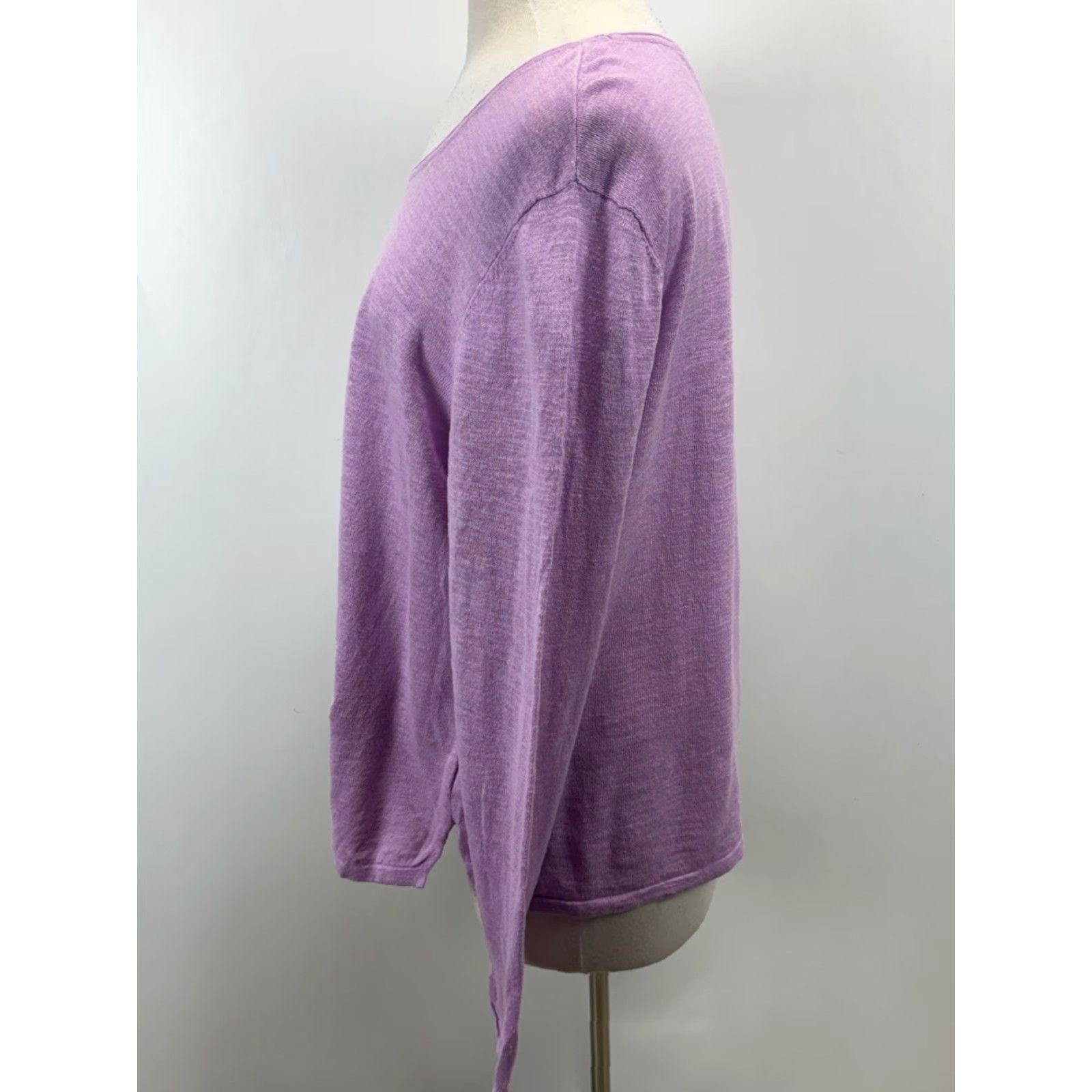 J. Jill J. Jill Women’s Sweater X-Large Linen Blend Lavender Coastal Slouchy Breathable Size XL / US 12-14 / IT 48-50 - 2 Thumbnail