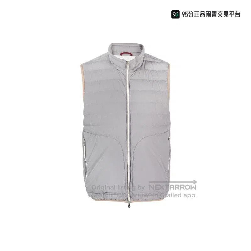 Brunello Cucinelli Brunello Cucinelli SS23 Gray Zip Stand Collar Down Jacket. Size US M / EU 48-50 / 2 - 4 Thumbnail