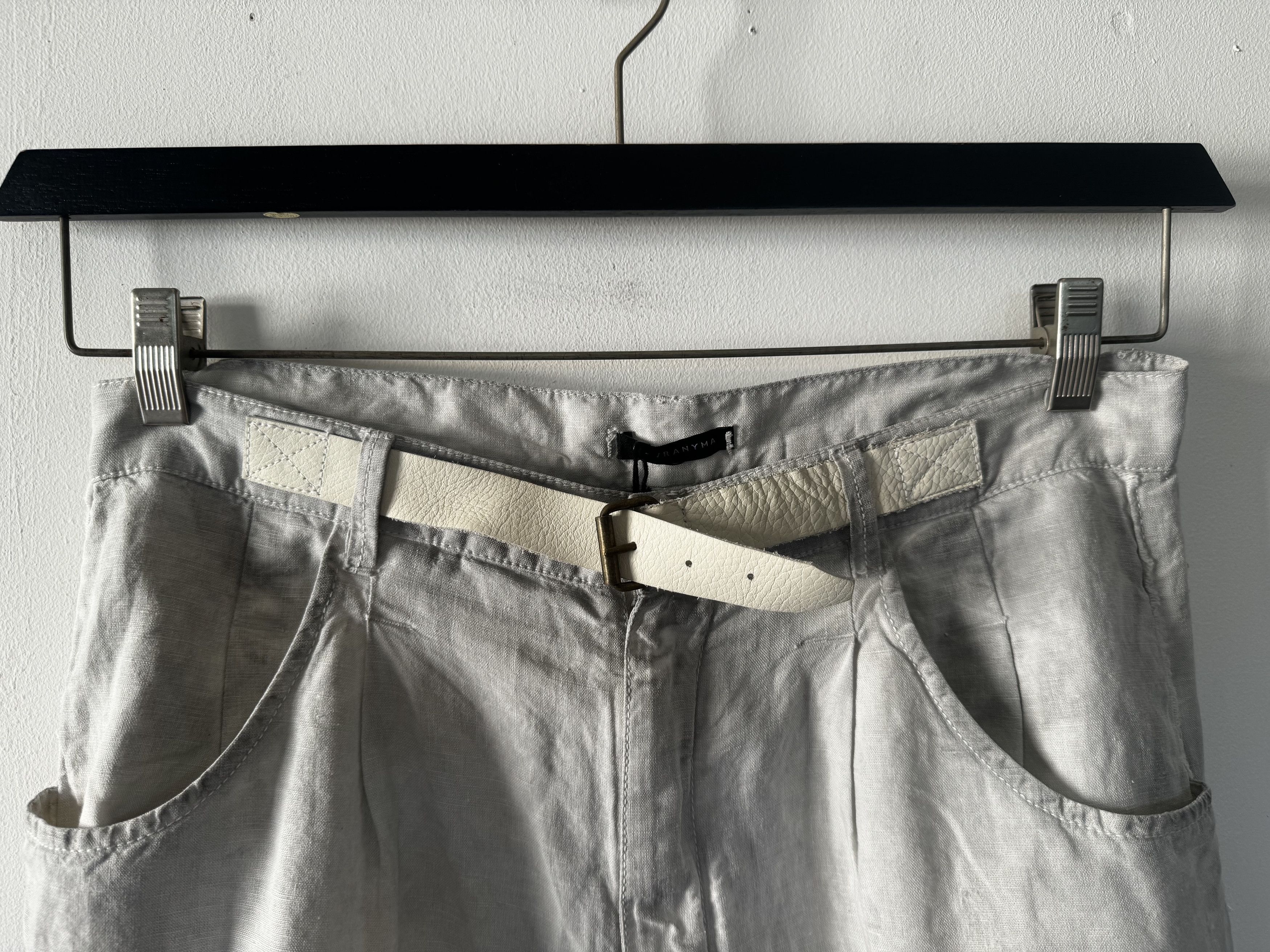 Mavranyma Bermuda grey hand dyed linen - UNIQUE PIECE Size US 32 / EU 48 - 2 Thumbnail