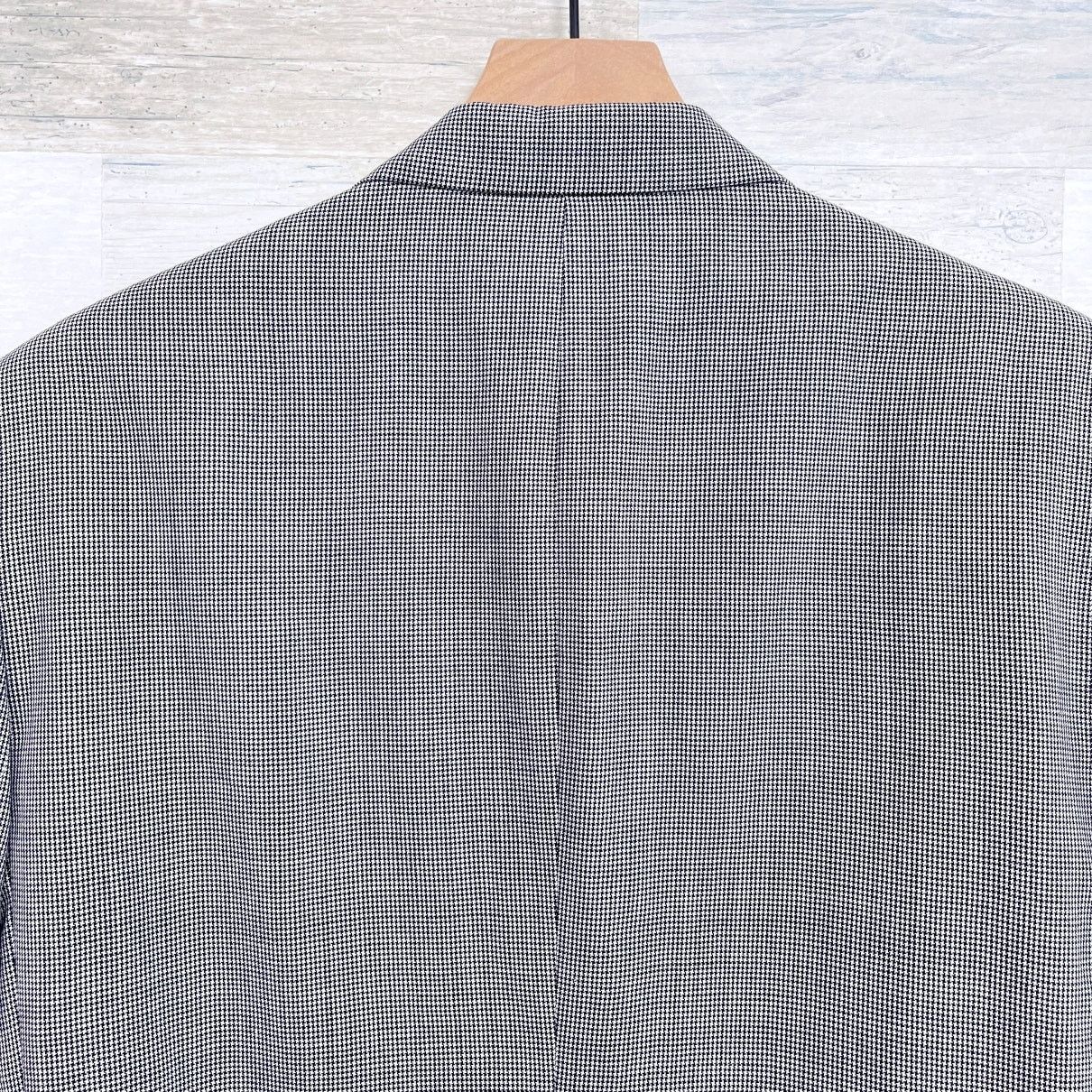 Lands End Worsted Wool Houndstooth Sport Coat Gray 40R