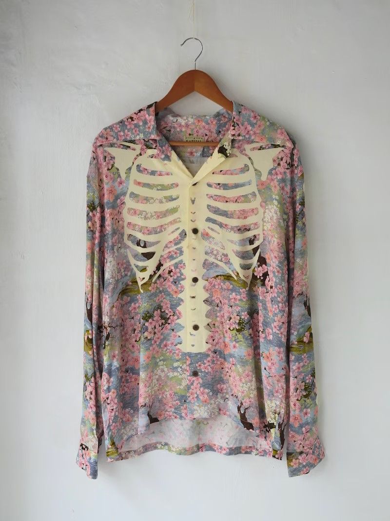 Kapital kapital Rayon Sakura BONE Rangle Collar Shirt Size US L / EU 52-54 / 3 - 1 Thumbnail